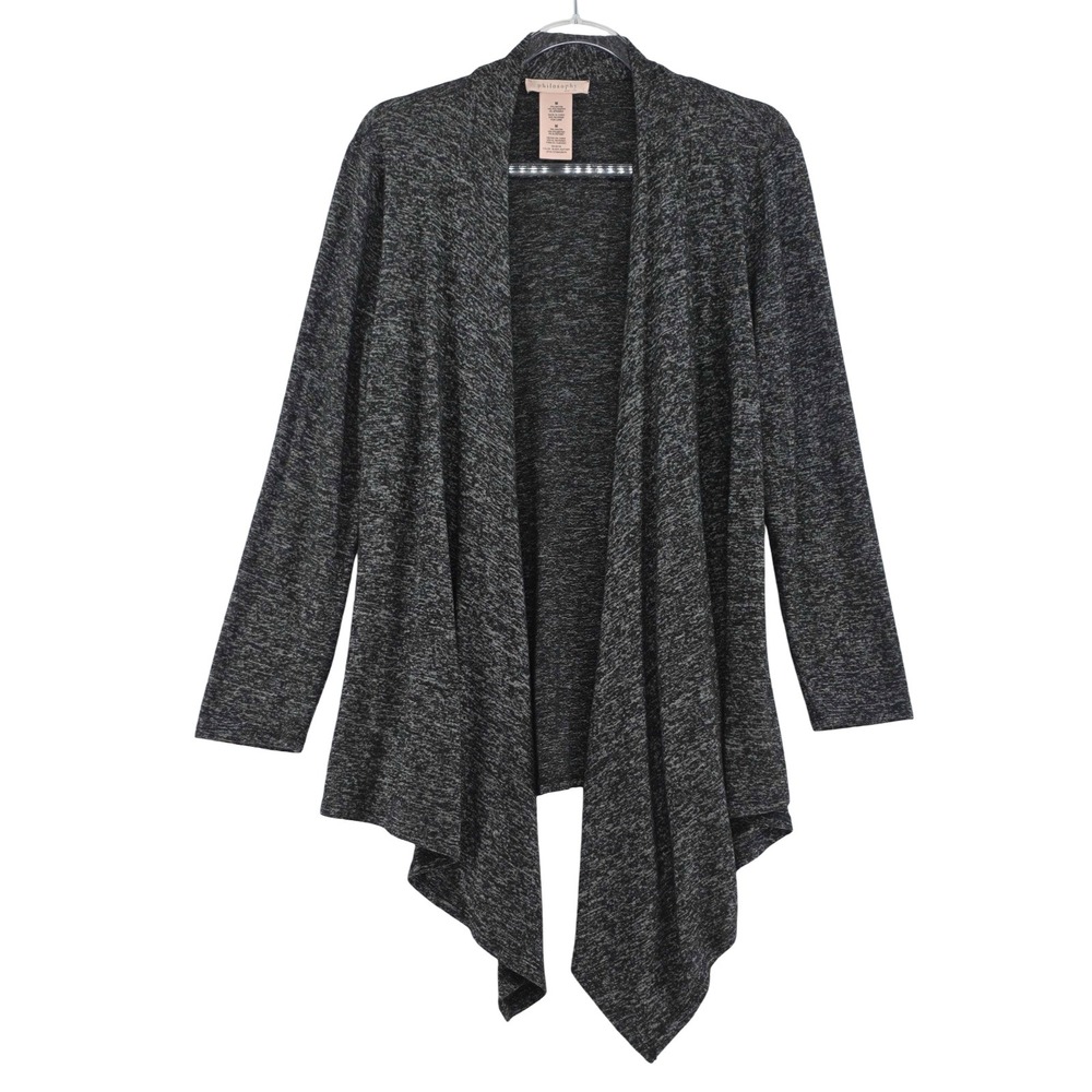 Philosophy Republic Draped Open Front Duster Lagenlook Cardigan Womens Medium